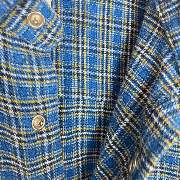 HABAND CASUAL JOE Blue Plaid Flannel Pearl Snap Button-Up Shirt Large - Picture 7 of 11